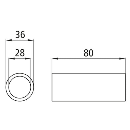 Brass spring bushing 28 x 36 x 80 mm