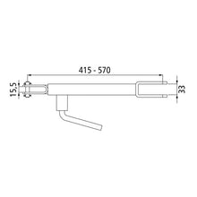 Drawbar support GH, version A, 422 - 570 mm