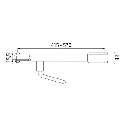 Drawbar support GH, version A, 422 - 570 mm