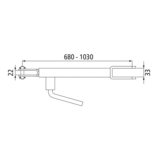 Drawbar support GH, version I, 680 - 1030 mm