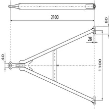 Drawbar GNZ 18 straight, UNP, MB, 2100/1100/80/28 mm, eye 40 mm