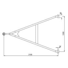 Drawbar 18 t UNP with brass bushing, length 2100 mm
