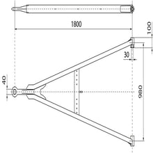 Drawbar GNZ 27 straight, UNP, MB, 1800/980/100/30 mm, eyelet 40