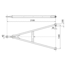 Drawbar GNZ 27 straight, UNP, SB, 2100/1300/100/30 mm, eye 40 m
