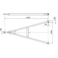Drawbar GNZ 27 straight, UNP, SB, 2200/1300/100/30 mm, eye 40 m