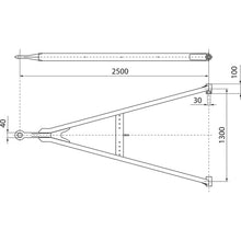 Drawbar GNZ 27 straight, UNP, SB, 2500/1300/100/30 mm, eye 40 m