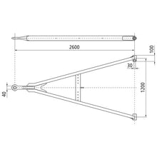 Drawbar GNZ 27 straight, UNP, SB, 2600/1200/100/30 mm, eyelet 4