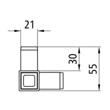Plastic corner for 20 mm aluminum plug-in profiles