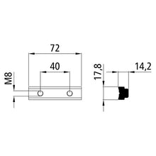 Threaded rail, 40 mm, aluminum, raw, alloy EN AW-6005A T6