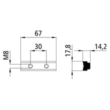 Threaded rail, 30 mm, aluminum, raw, alloy EN AW-6005A T6