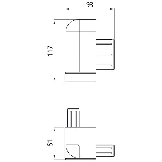 Plastic cover corner made of PA 6