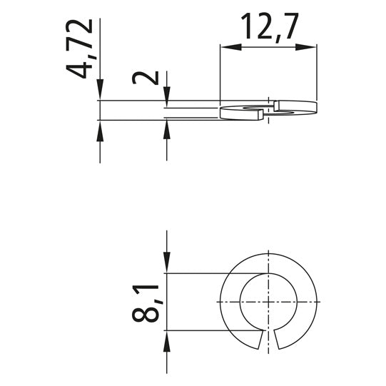 8 mm fjäderbricka DIN 7980 A2 rostfritt stål