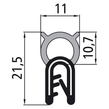 Edge protection profile, roll 50 m, clamping range 1-3 mm