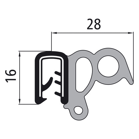 Kantskyddsprofil för dryckesöverbyggnader, rulle 50 m