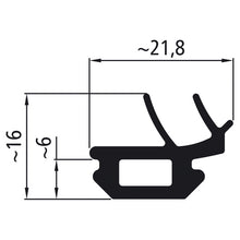 Rubber profile F 200l, roll 20 m