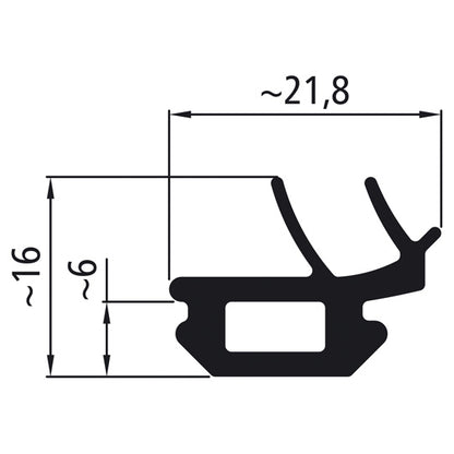 Rubber profile F 200l, roll 20 m