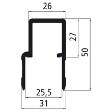 25 mm ihålig kammarkant i aluminium, epoxiprimerad