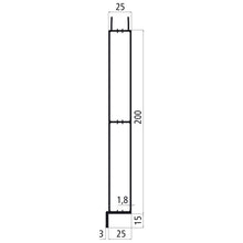 Aluminiumplugg 25 mm, 200 mm nedre del med flagga, epoxiprimerad