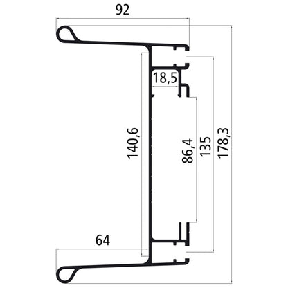 Aluminum lighting carrier, unmachined, bright pressed
