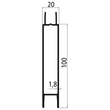 Aluminium 20 mm plug, 100 mm centre section, mill finish