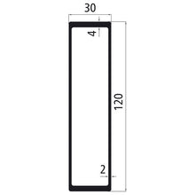 Aluminium 30 mm insertion slat, 120 mm, mill finish