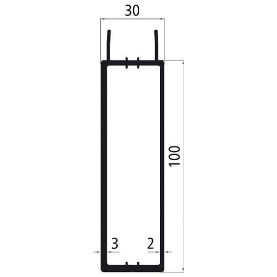 Aluminum 30 mm plug, 100 mm bottom part reinforced