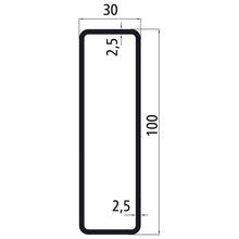 Insatslist i aluminium 30 mm, 100 mm, rå yta