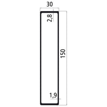 Aluminium 30 mm insertion slat, 150 mm, mill finish