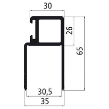 Aluminium 30 mm hollow chamber edging, press-finished