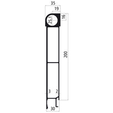 Aluminium 30 mm SL, 200 mm upper part, mill finish