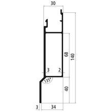Aluminum 30 mm SL, 100 mm lower part w. cr. flag, blank