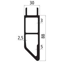 Aluminum 30 mm plug, 88 mm lower part with tip, pressbl.