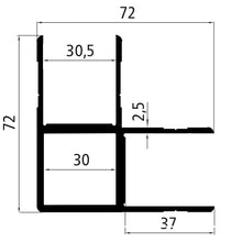 Aluminium 30 mm angled edging, press-finished