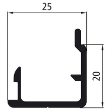Aluminium 25 mm SL, nedre del (20 mm), bR-pressad