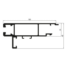 Aluminum 25 mm SL, 100 mm upper part, bright pressed