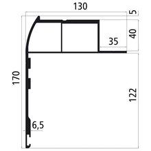 Taklina i aluminium, 170 mm presspassning