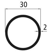 Aluminum round tube 30x2mm, mill finish