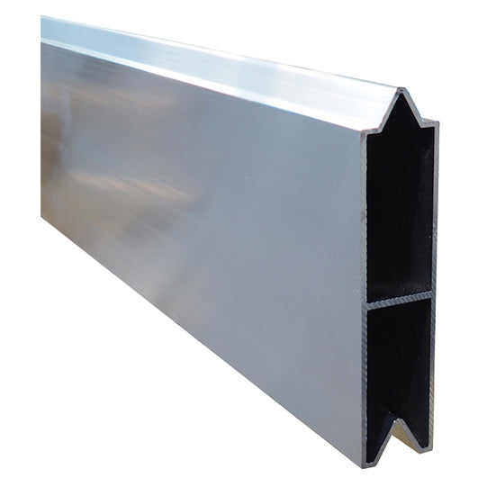 Aluminium 25 mm påsticksläkt, 100 mm, med mittstång, fräsfena