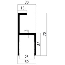 Aluminum profile 25 mm, edging profile w/ angle, press-finished