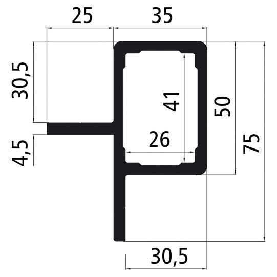 Aluminum corner pillar profile, blank