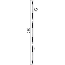 Aluminium skirting protection profile 285mm, press finish
