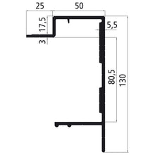 Aluminium base frame 130mm, press finish