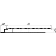Aluminium floor profile 300 mm, corrugated, 30 mm thick, press-