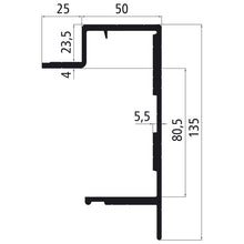 Aluminium base frame 135mm, press finish