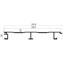 Aluminum floor profile 224.7mm, corrugated, 30mm thick
