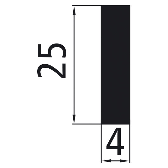Aluminum flat material 25x4 mm, bright pressed