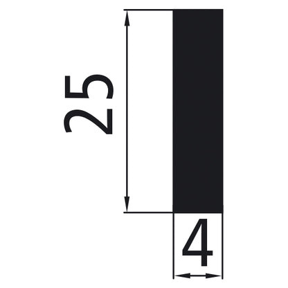 Aluminum flat material 25x4 mm, bright pressed