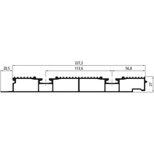 Aluminium floor profile 27 mm w/ airline channel, press-finishe