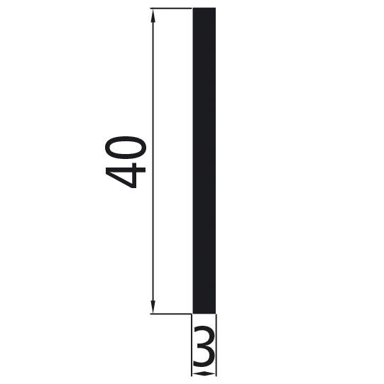 Aluminum flat material 40x3 mm, bright pressed