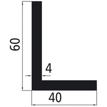 Aluminum angle profile 60x40x4 mm, bright pressed